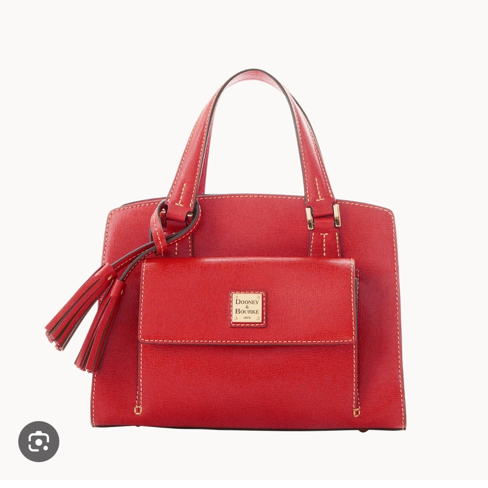 Dooney & Burke Saffiano Small Satchel Tomato Red